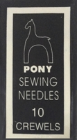 04160 Иглы Pony №10, для шитья и вышивания гладью