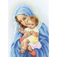 Т3 117 Дева Мария с дитям А-4, Схема для вышивки бисером