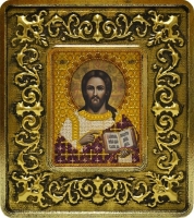 701101 Христос Спаситель (золото, лилии)