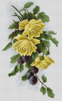 B2230 Жёлтые розы с виноградом. Набор для вышивки крестом