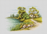 B2283 Пейзаж с озером. Набор для вышивки крестом